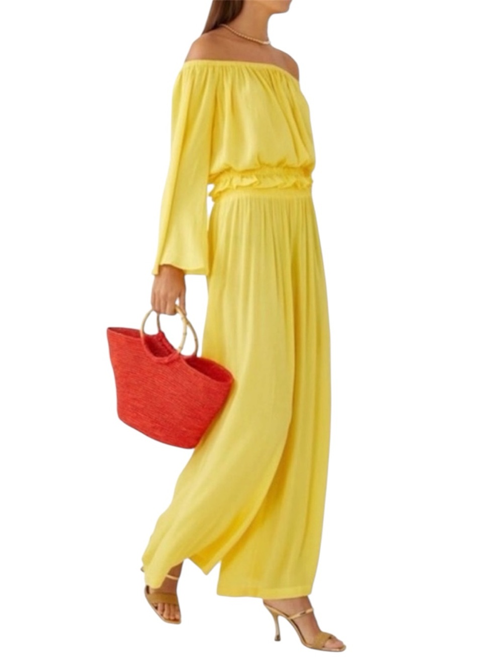 Lagence Nikita Wide Leg Crepe Pants Yellow Size M